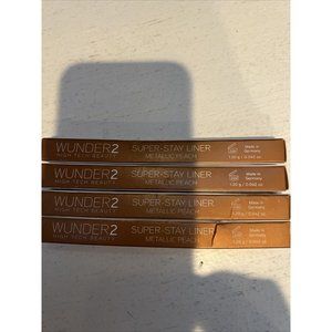 Lot of 4 ~ WUNDER 2 SUPER STAY LINER "METALLIC PEACH" 0.042oz 1.20g ea. …